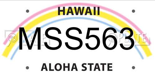 MSS563 Hawaii License Plate
