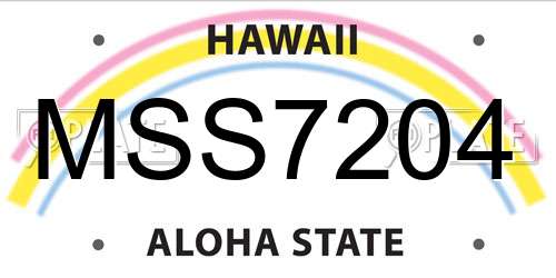 MSS7204 Hawaii License Plate