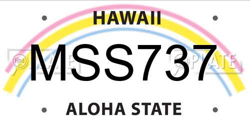 MSS737 Hawaii License Plate