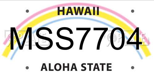 MSS7704 Hawaii License Plate