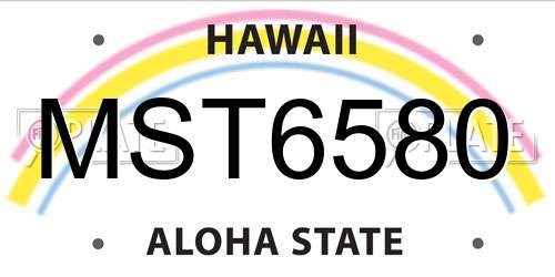 MST6580 Hawaii License Plate