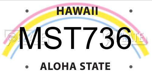 MST736 Hawaii License Plate
