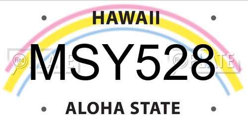 MSY528 Hawaii License Plate