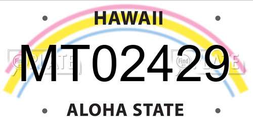 MT02429 Hawaii License Plate