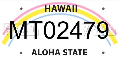 MT02479 Hawaii License Plate