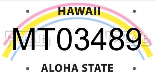 MT03489 Hawaii License Plate