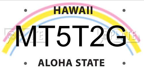 MT5T2G Hawaii License Plate