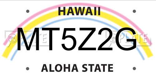 MT5Z2G Hawaii License Plate