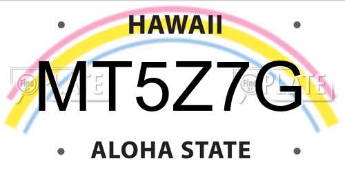 MT5Z7G Hawaii License Plate