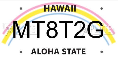 MT8T2G Hawaii License Plate