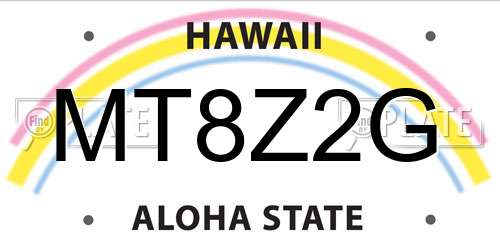 MT8Z2G Hawaii License Plate