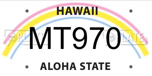 MT970 Hawaii License Plate