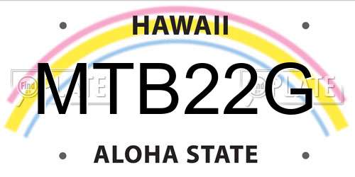 MTB22G Hawaii License Plate