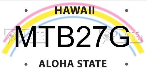 MTB27G Hawaii License Plate