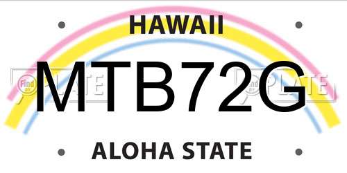 MTB72G Hawaii License Plate