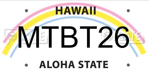 MTBT26 Hawaii License Plate