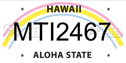 MTI2467 Hawaii License Plate