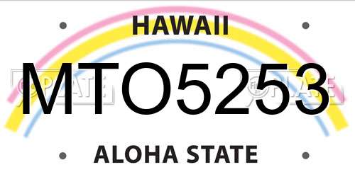 MTO5253 Hawaii License Plate