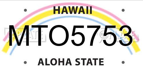 MTO5753 Hawaii License Plate