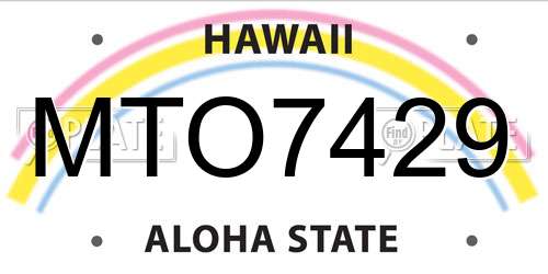 MTO7429 Hawaii License Plate