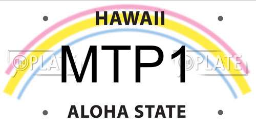 MTP1 Hawaii License Plate