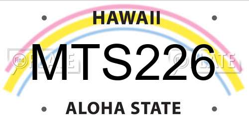 MTS226 Hawaii License Plate