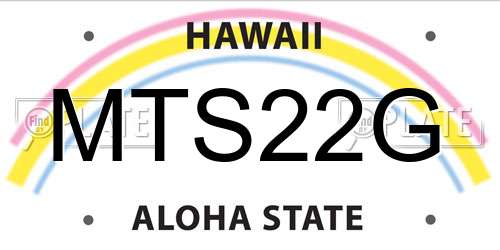 MTS22G Hawaii License Plate