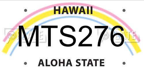MTS276 Hawaii License Plate