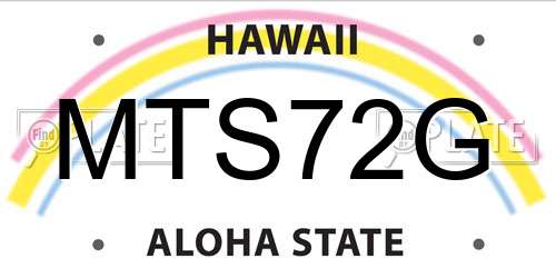 MTS72G Hawaii License Plate