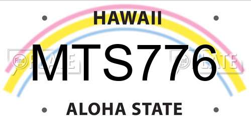 MTS776 Hawaii License Plate