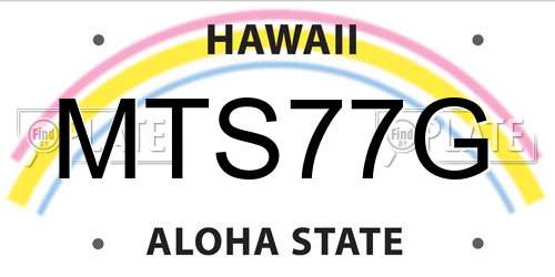 MTS77G Hawaii License Plate