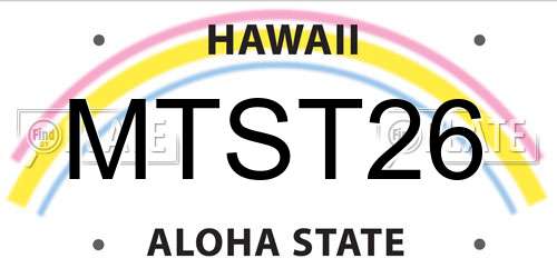 MTST26 Hawaii License Plate
