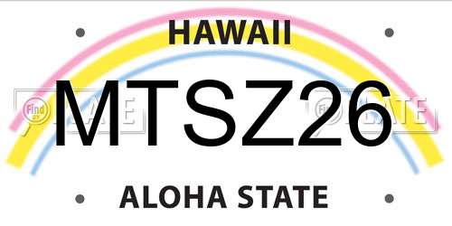 MTSZ26 Hawaii License Plate