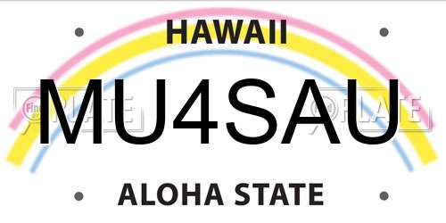 MU4SAU Hawaii License Plate
