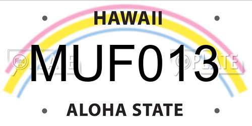 MUF013 Hawaii License Plate