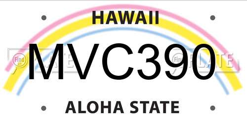 MVC390 Hawaii License Plate