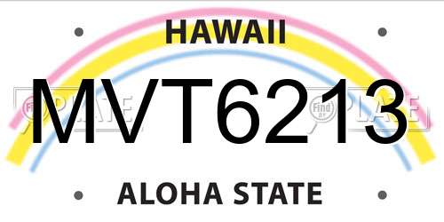 MVT6213 Hawaii License Plate
