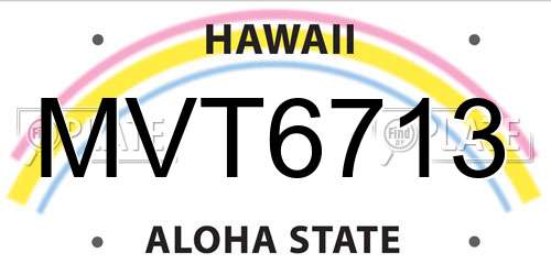 MVT6713 Hawaii License Plate