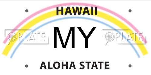MY license plate in HI state