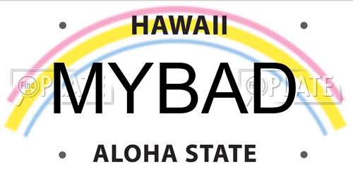 MYBAD Hawaii License Plate