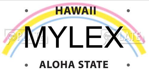 MYLEX Hawaii License Plate
