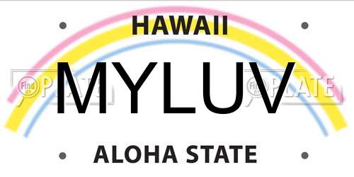 MYLUV Hawaii License Plate
