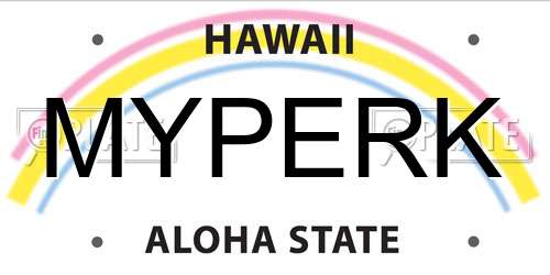 MYPERK Hawaii License Plate