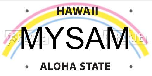 MYSAM Hawaii License Plate