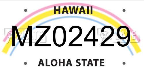 MZ02429 Hawaii License Plate