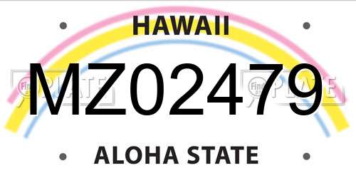 MZ02479 Hawaii License Plate