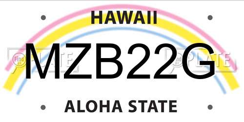 MZB22G Hawaii License Plate