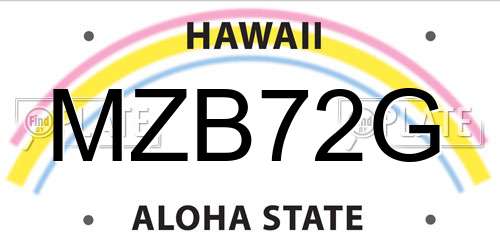 MZB72G Hawaii License Plate