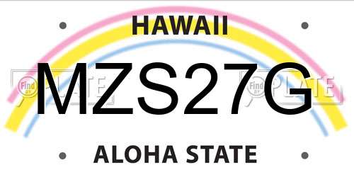 MZS27G Hawaii License Plate