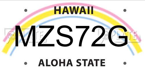 MZS72G Hawaii License Plate
